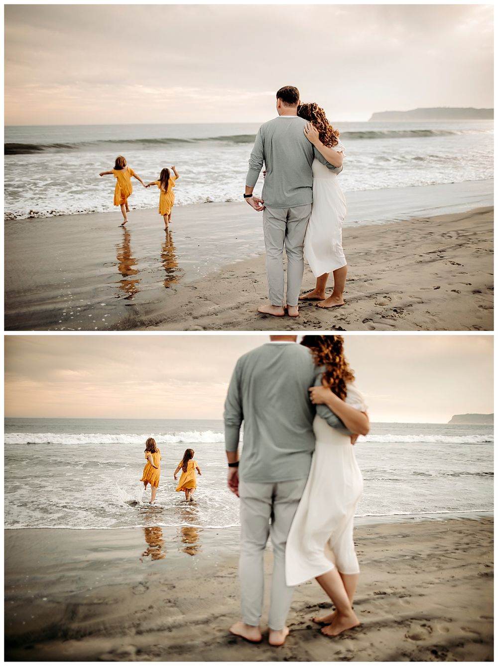 children play in waves while parents look on by Danielle Miranda Photography