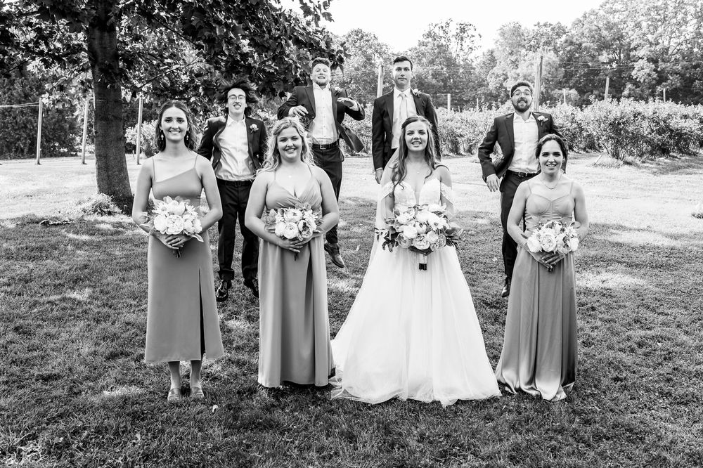London Wedding Photographer Arrowwwod Farm Bridal Party Jumping Spirits Intrigued Photography 2022