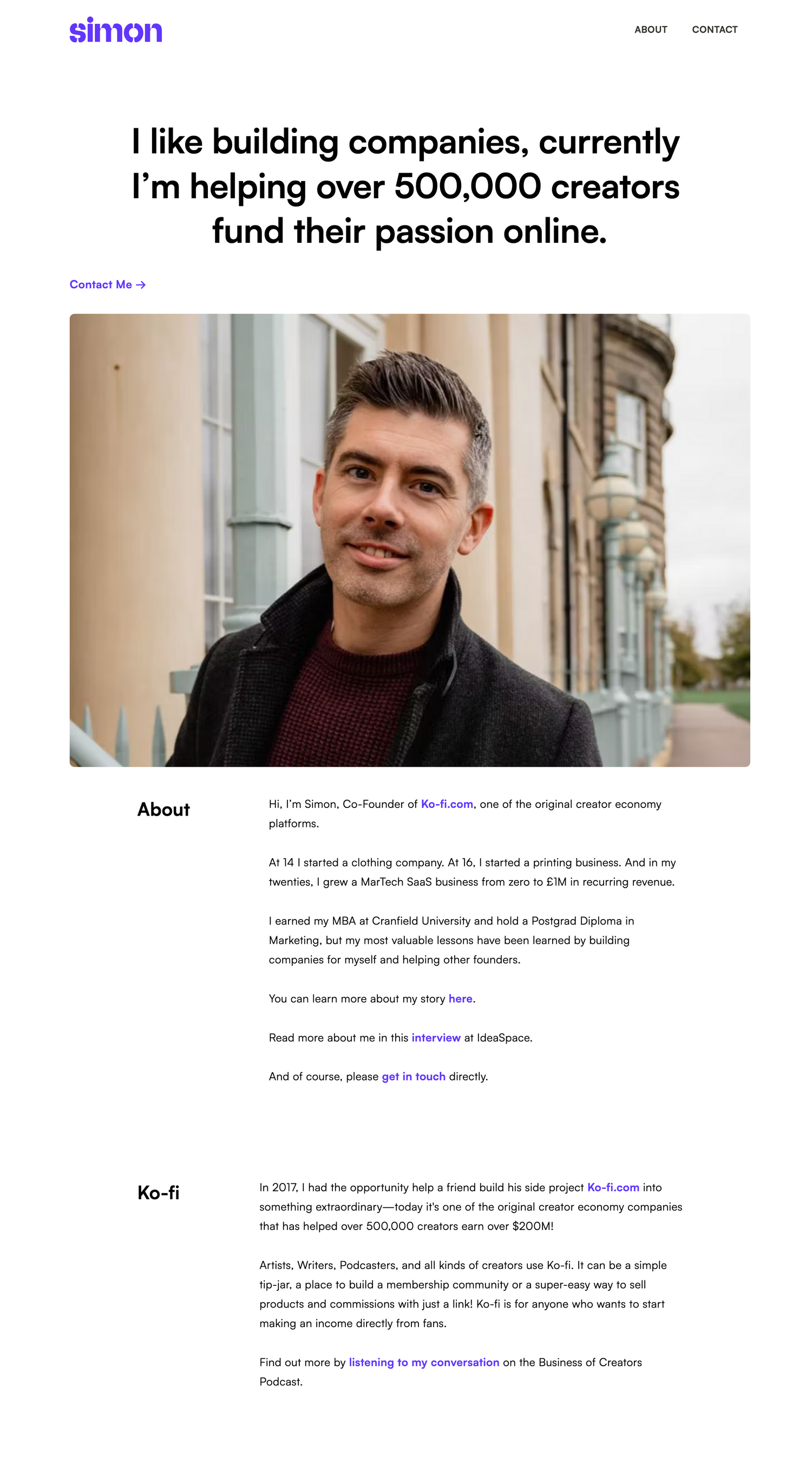 screenshot of website design