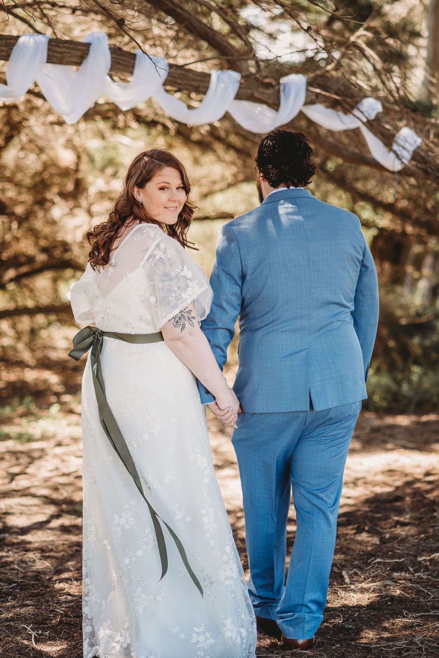 romantic image of bride and groom by tasmanian elopement and wedding photographer joss jensen