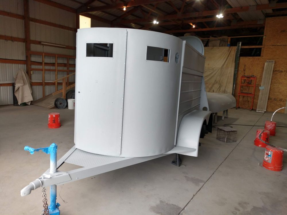 Sandblasted and prepped for paint