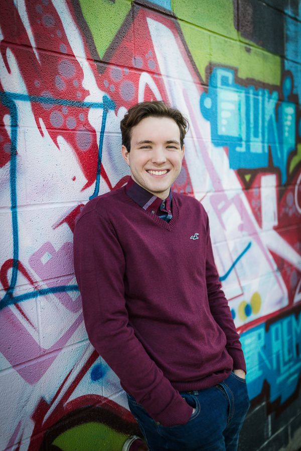 Robbie Pantaja senior session Exeter CA, grafitti wall