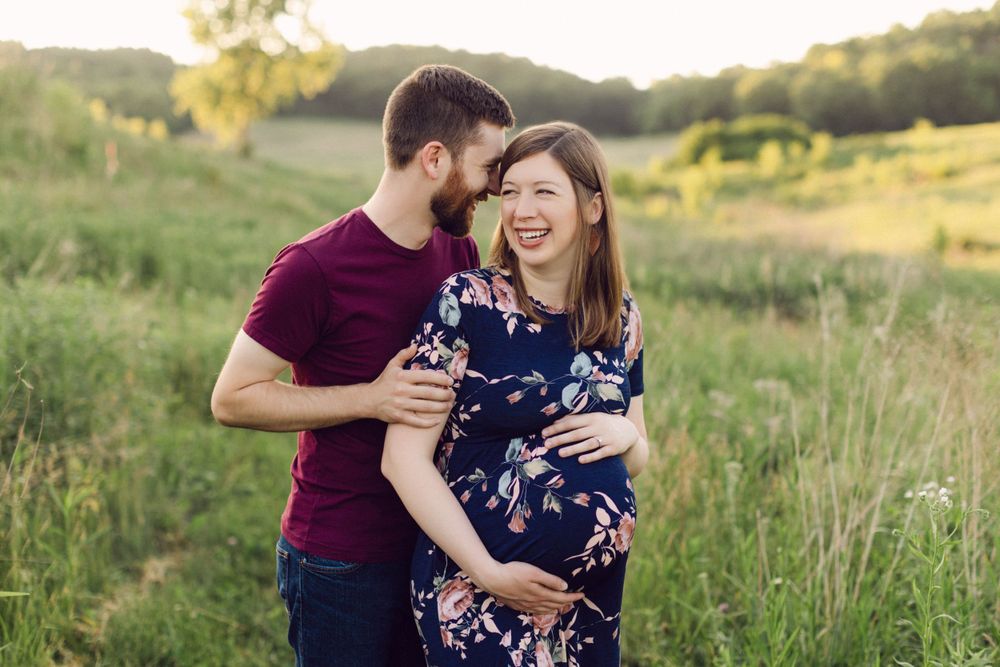 Maternity photo of couple in Cross Plains Wisconsin