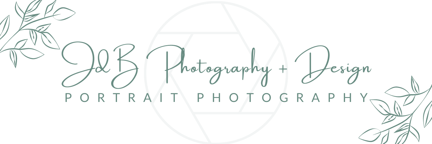 Decorative circular photography logo design with floral elements.