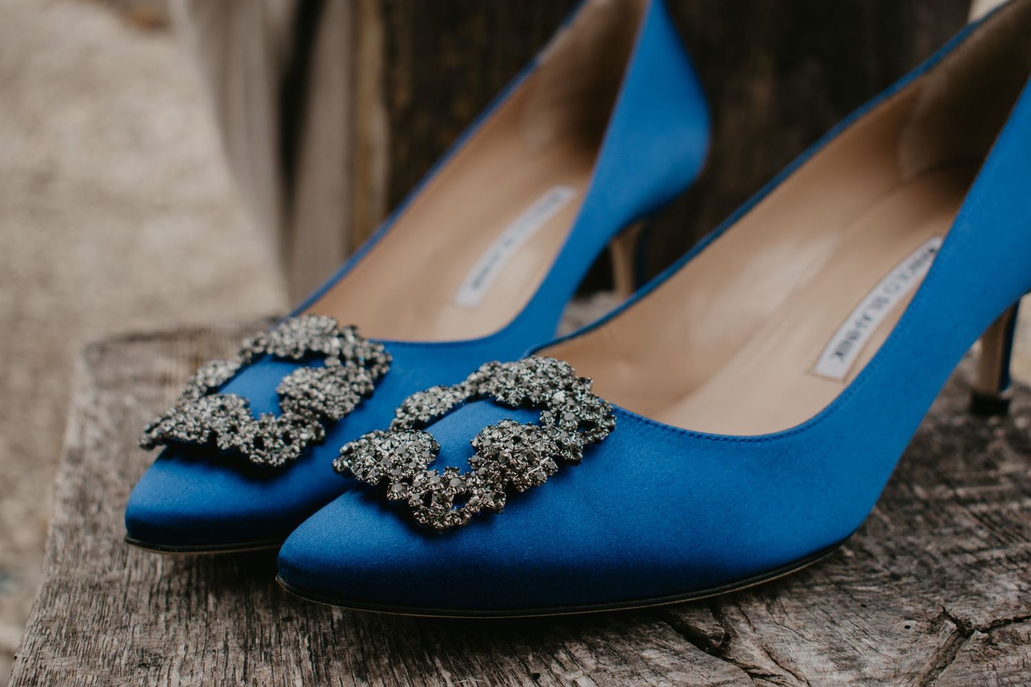 brides blue shoes