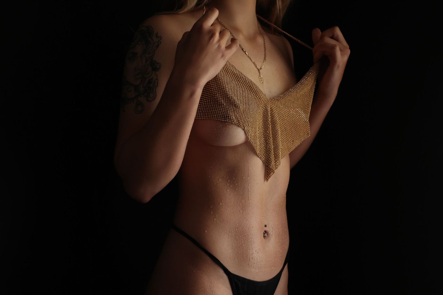 Wet set boudoir portrait