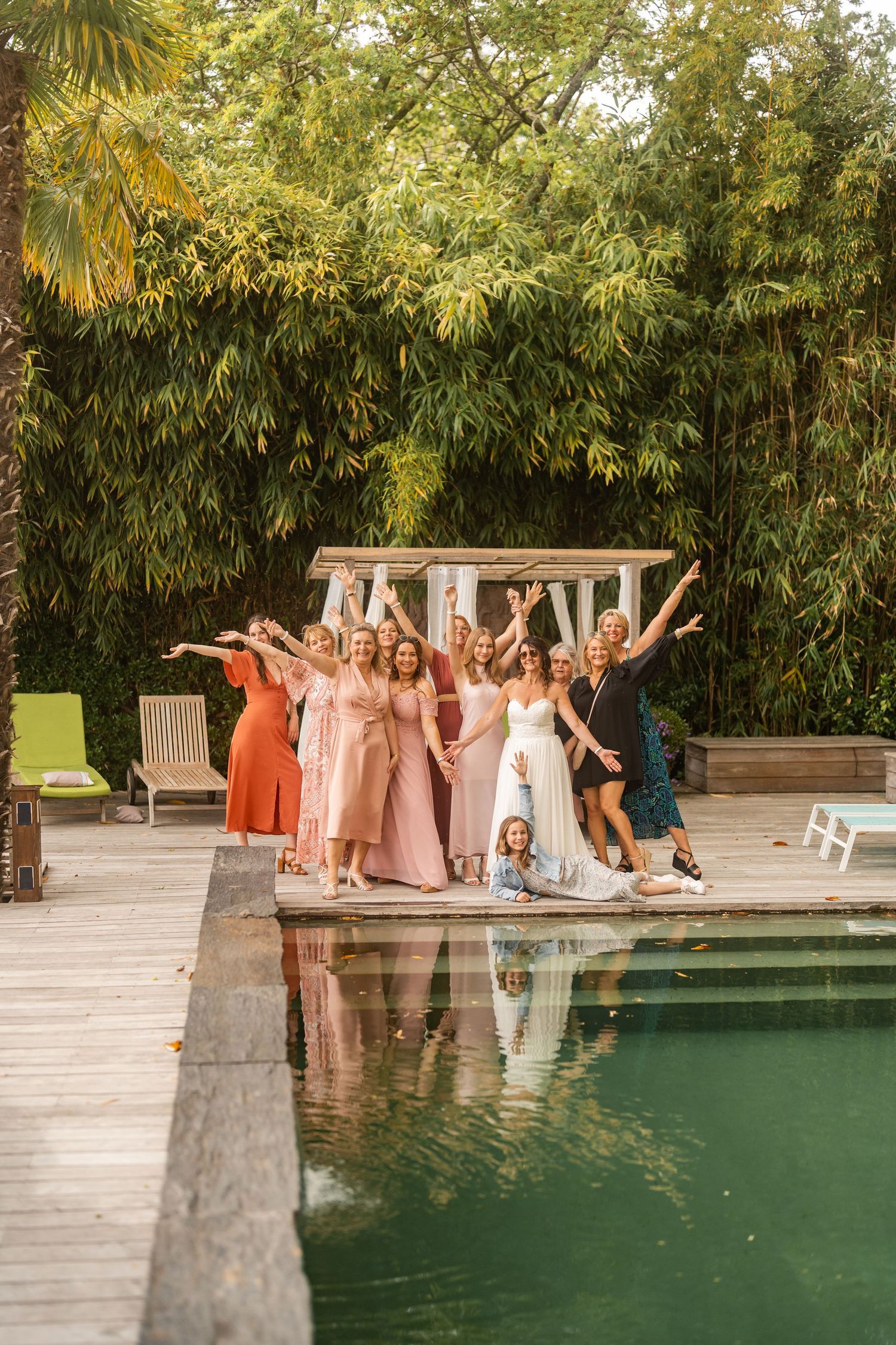 photo de groupe-villa tosca-mariage à la villa la tosca- bassin d'arcachon