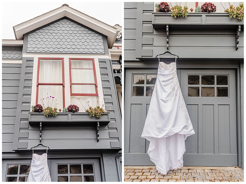 monterey california beach house destination wedding dress