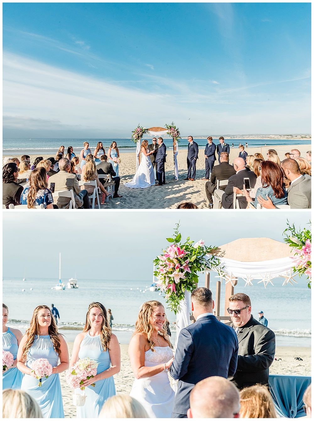 monterey california beach house destination wedding ceremony