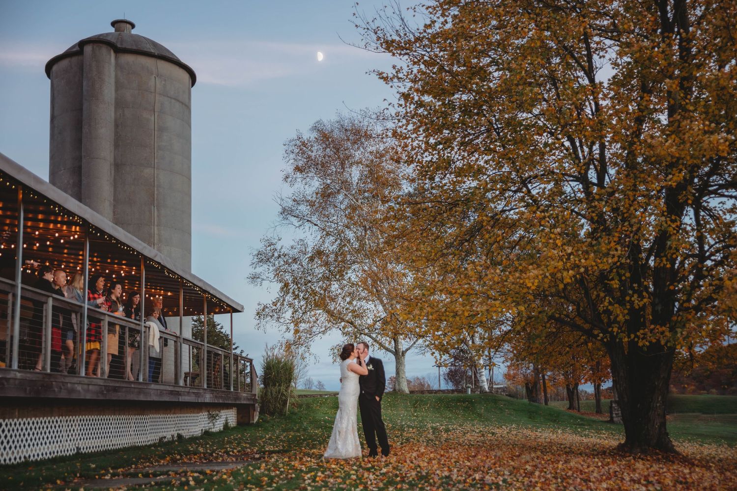 candlelight farms fall wedding at sunset first dance