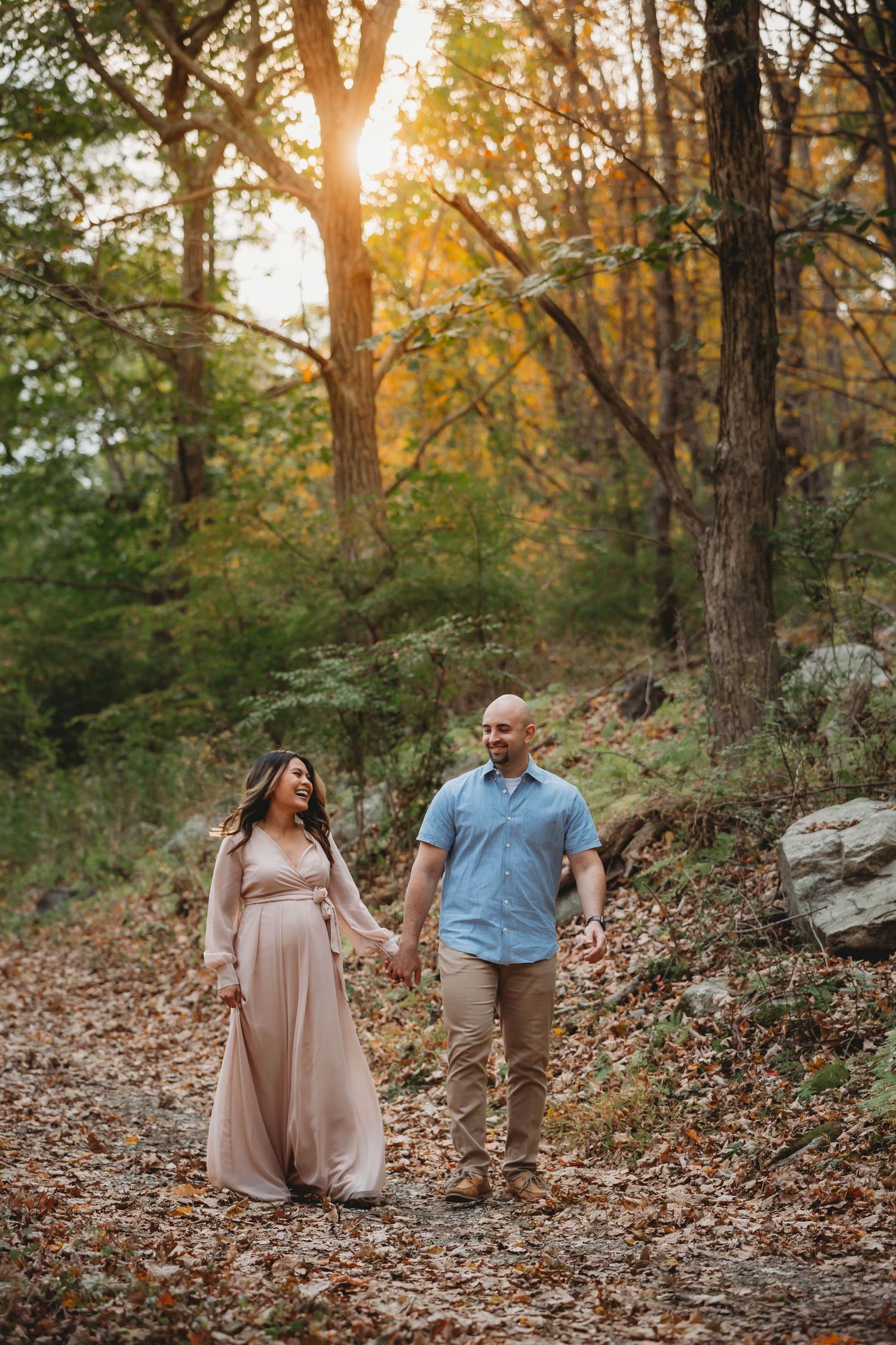 fairfield county maternity session woods fall