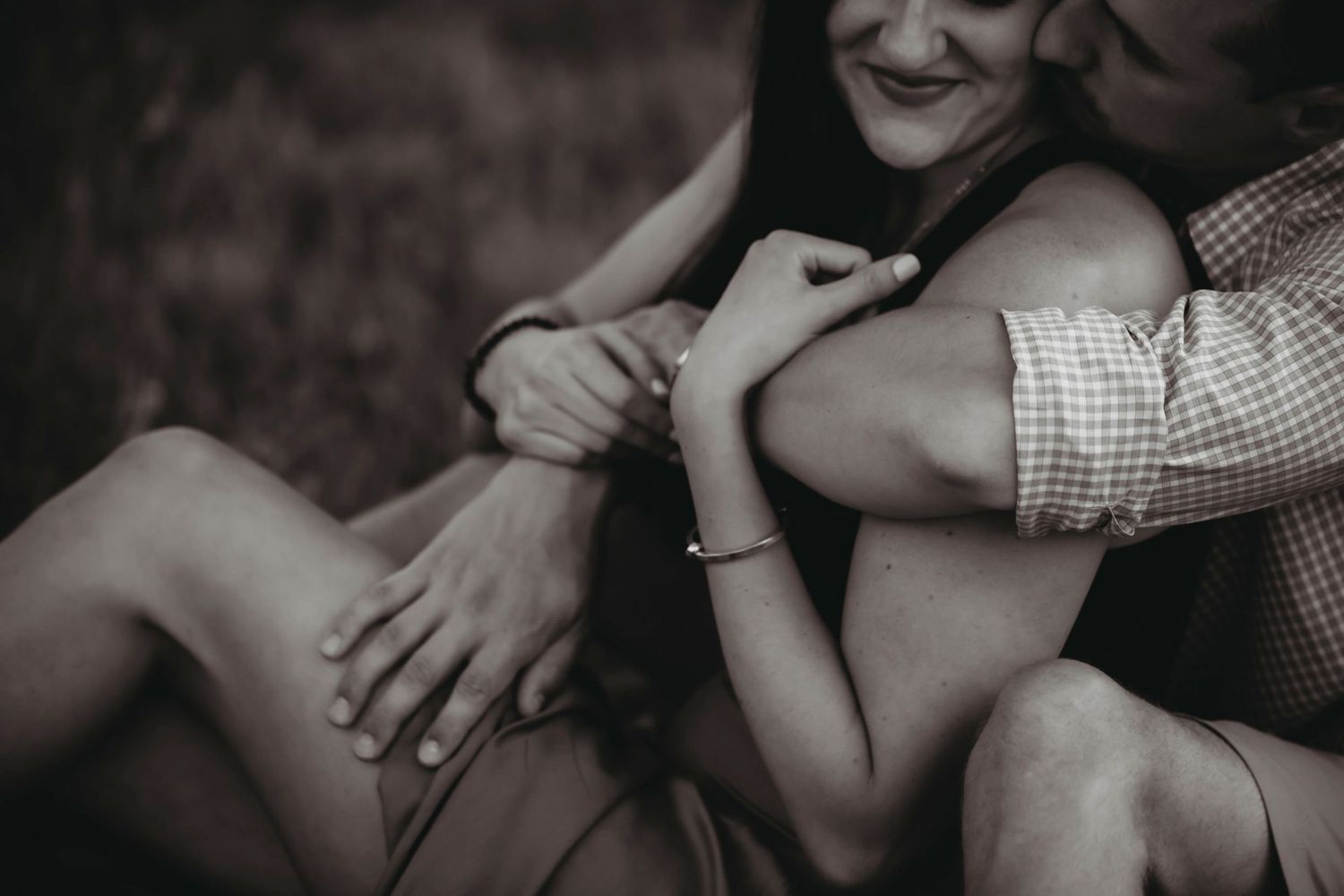 connecticut engagement session black white