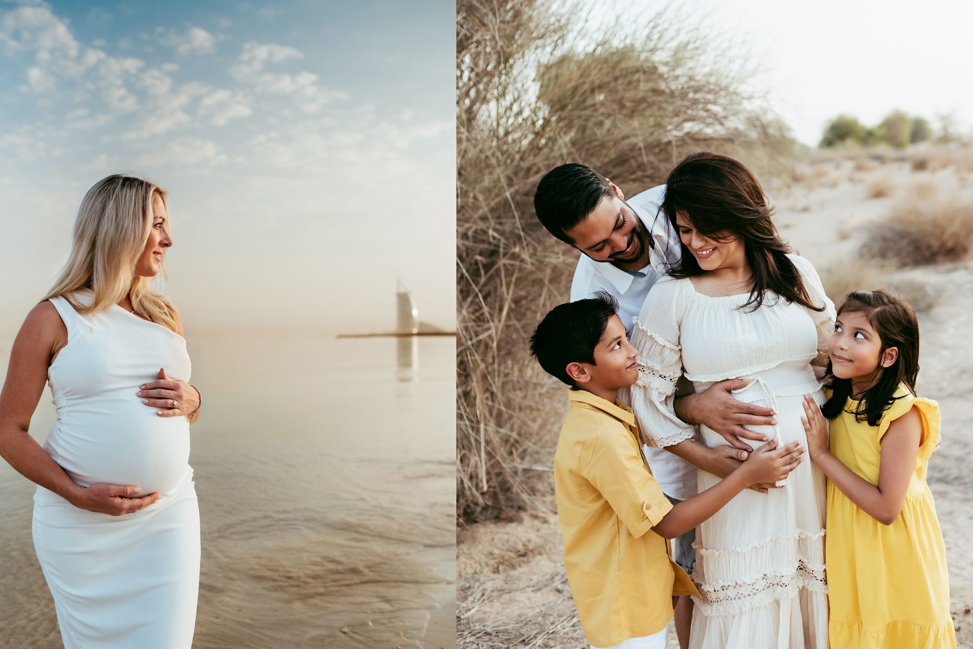 beach maternity photos dubai family