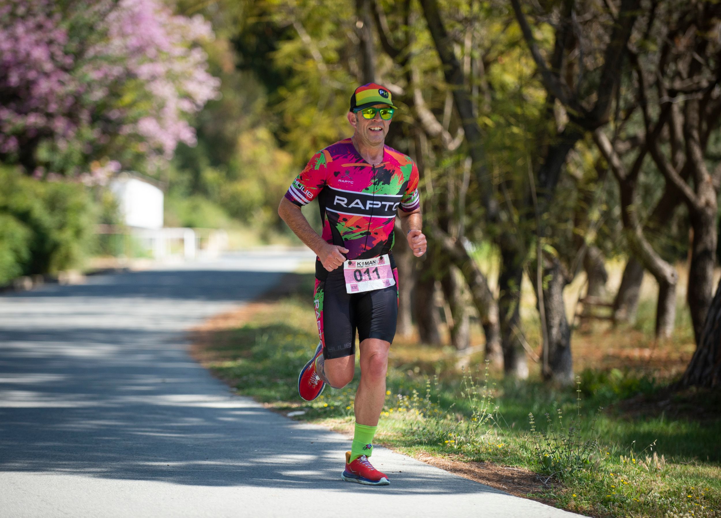 Runner during the final part of a Triathlon in Cyprus.