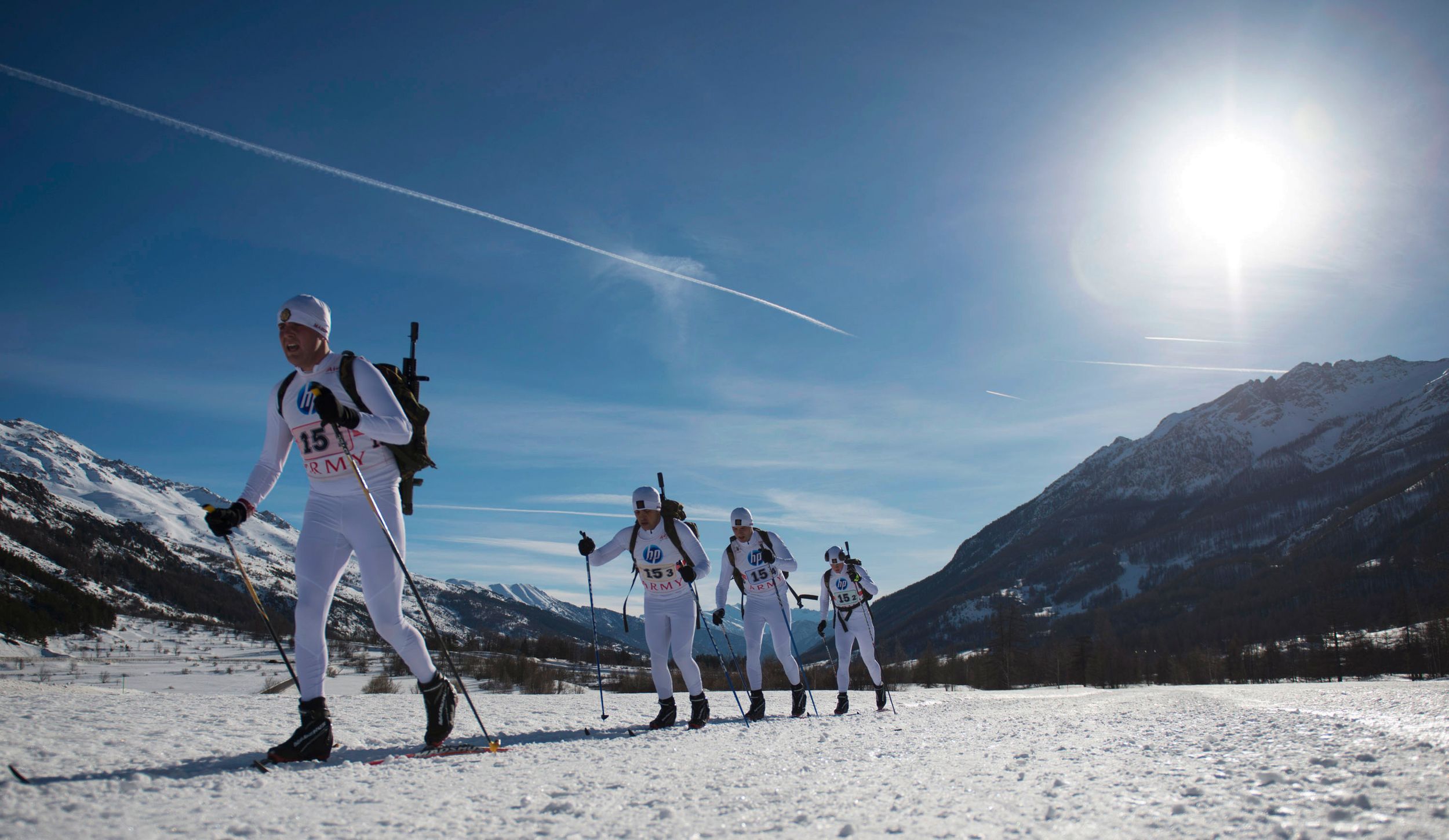 Nordic Skiing competition in Serre Chevalier, France.