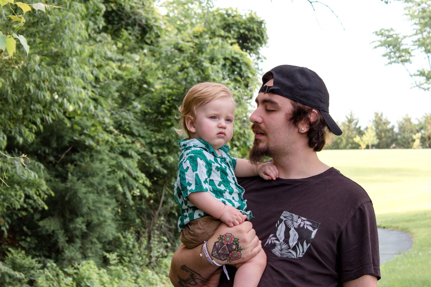 Dad and son Father's Day family pictures Quail Ridge Park St. Louis Give It A Shot Photography