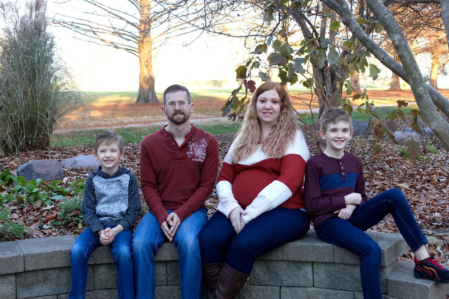 Family of four fall maternity photos McNair Park St Charles Give It A Shot Photography St Louis photographer