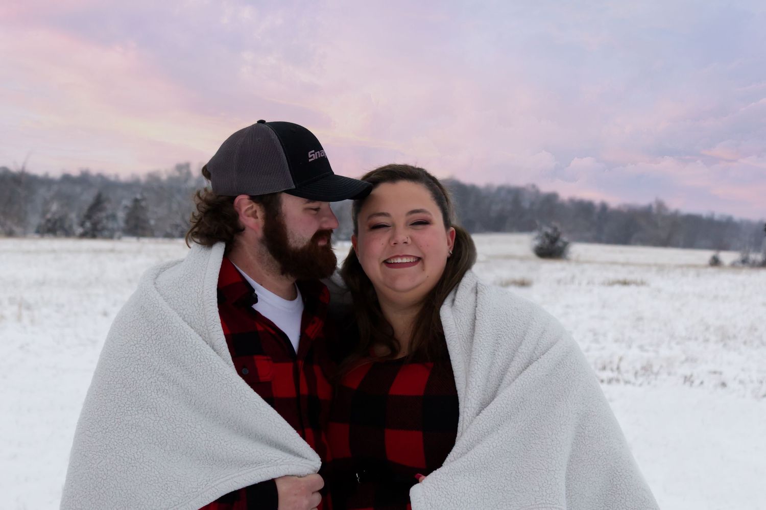 Family of five couples winter snow photos Give It A Shot Photography St. Louis family photographer