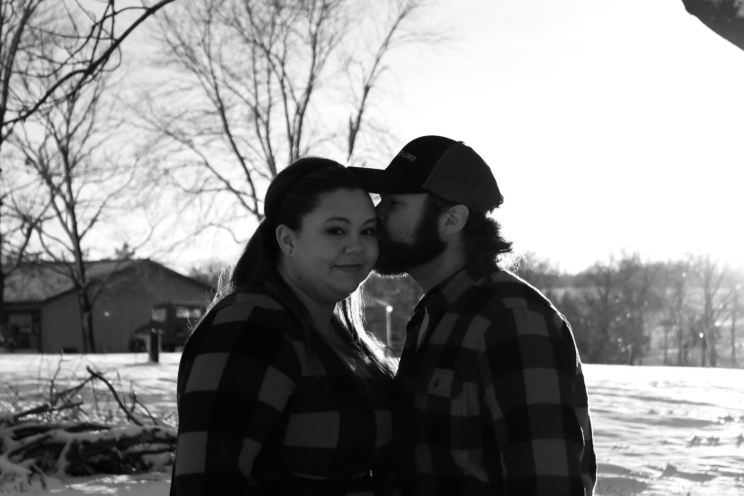 Family of five couples winter snow photos Give It A Shot Photography St. Louis family photographer