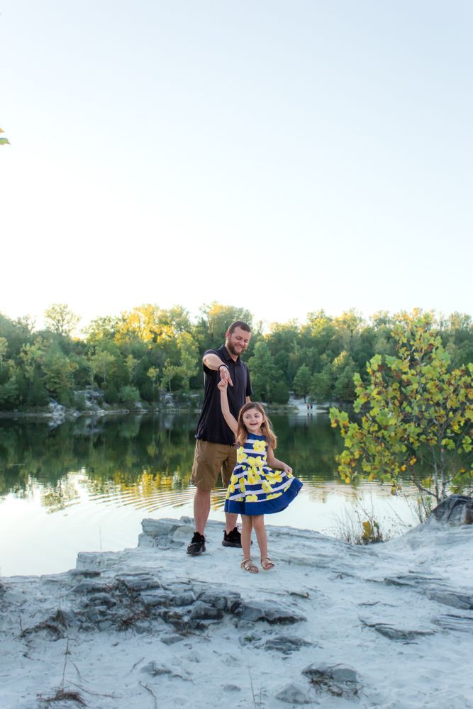 Dad and daughter Father's Day family Spring pictures Klondike Park Augusta St. Louis Give It A Shot Photography