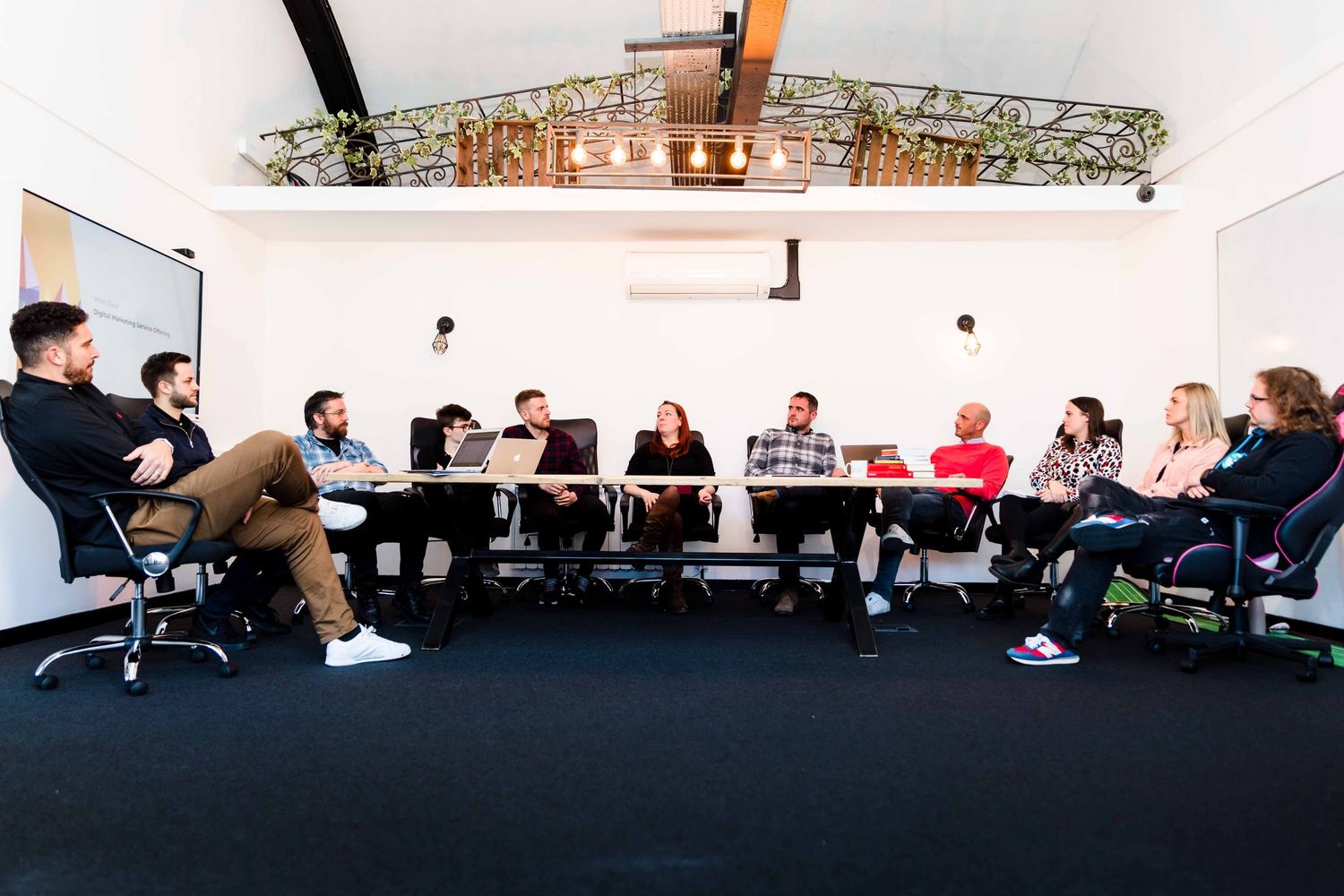 Office workers in meeting, darlington, commercial and event photography