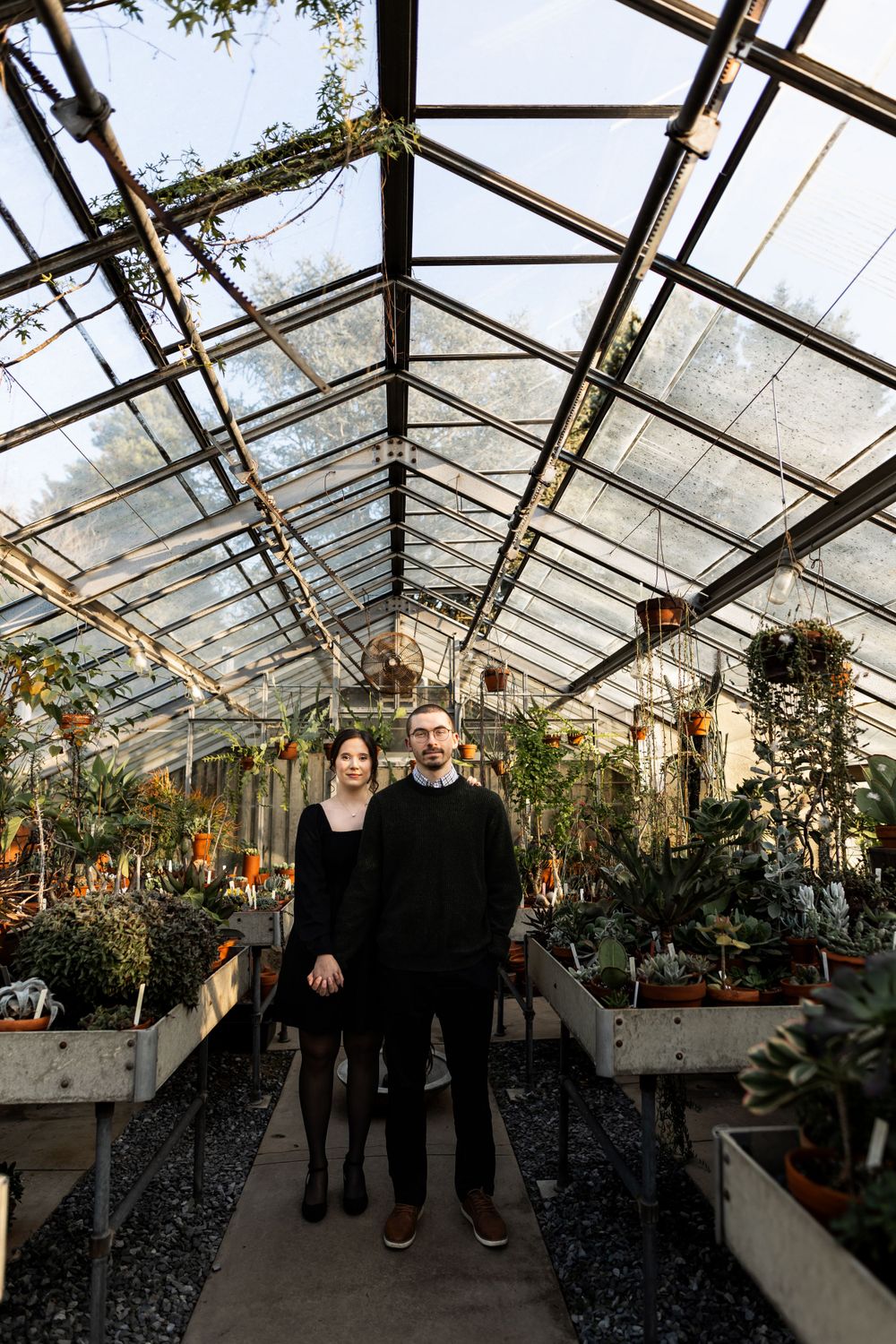 greenhouse engagement session