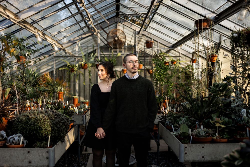 greenhouse engagement session