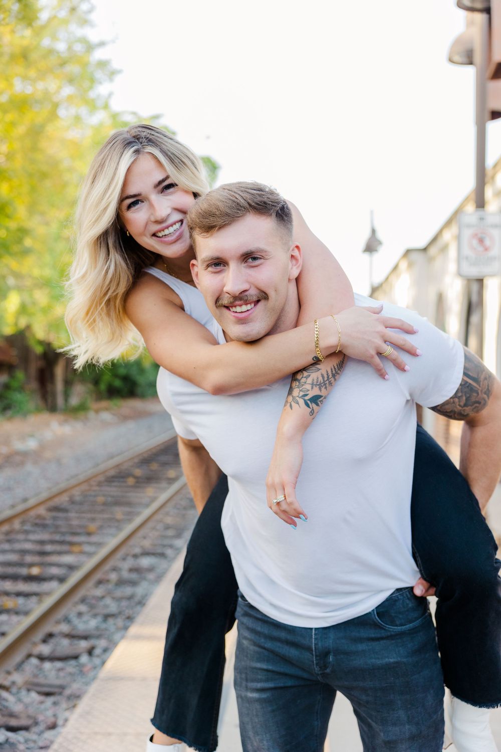 Elopement session at train station in San Juan Capistrano