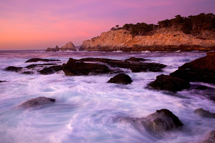 Point Lobos at Sunset, Rocks, Cliffs, ocean, Monterey, California, Big Sur