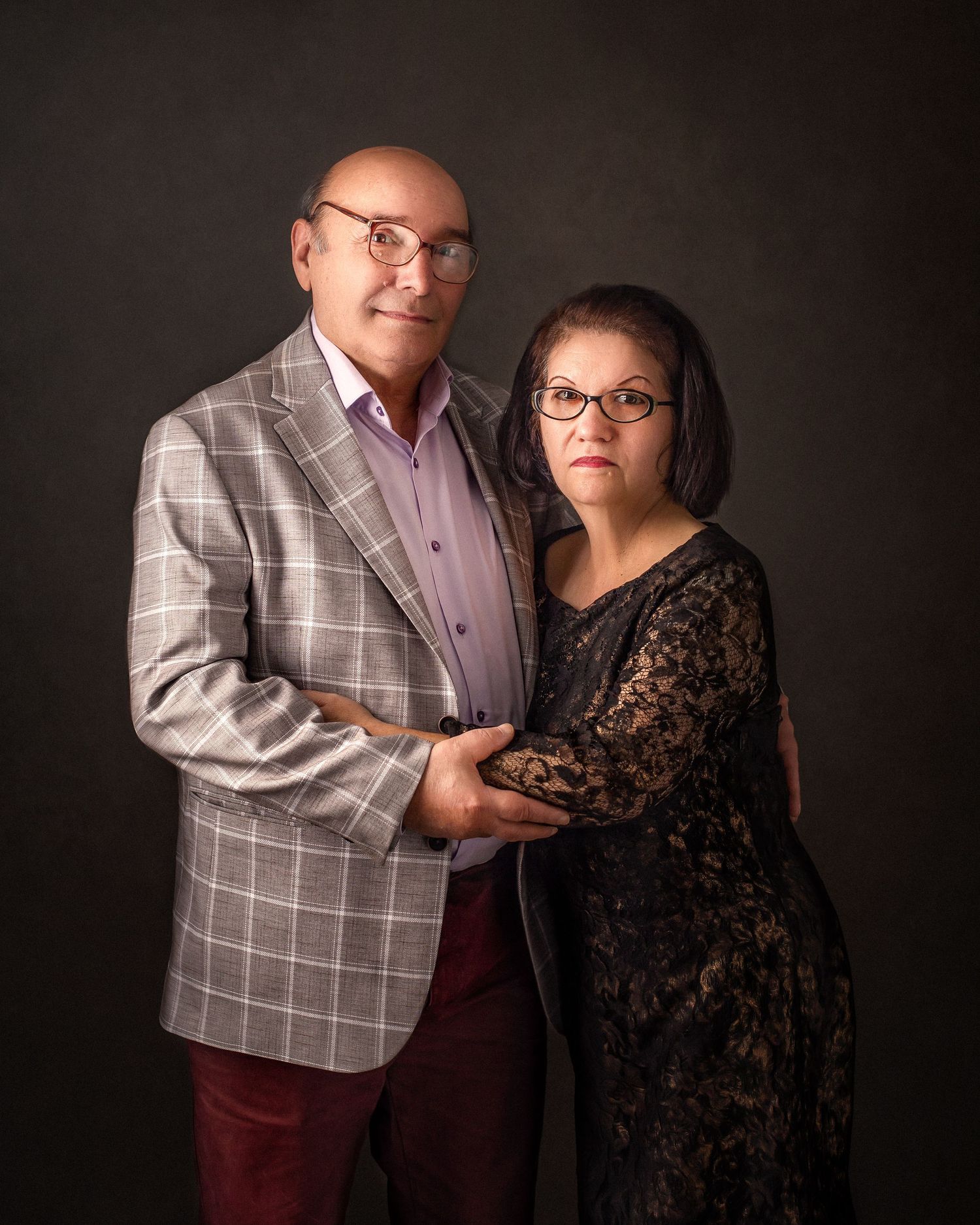 beautiful studio portrait of husband and wife in Newcastle upon tyne by Ella DM Photographer