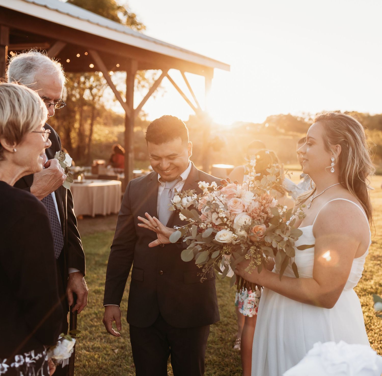 Happy wedding couple.