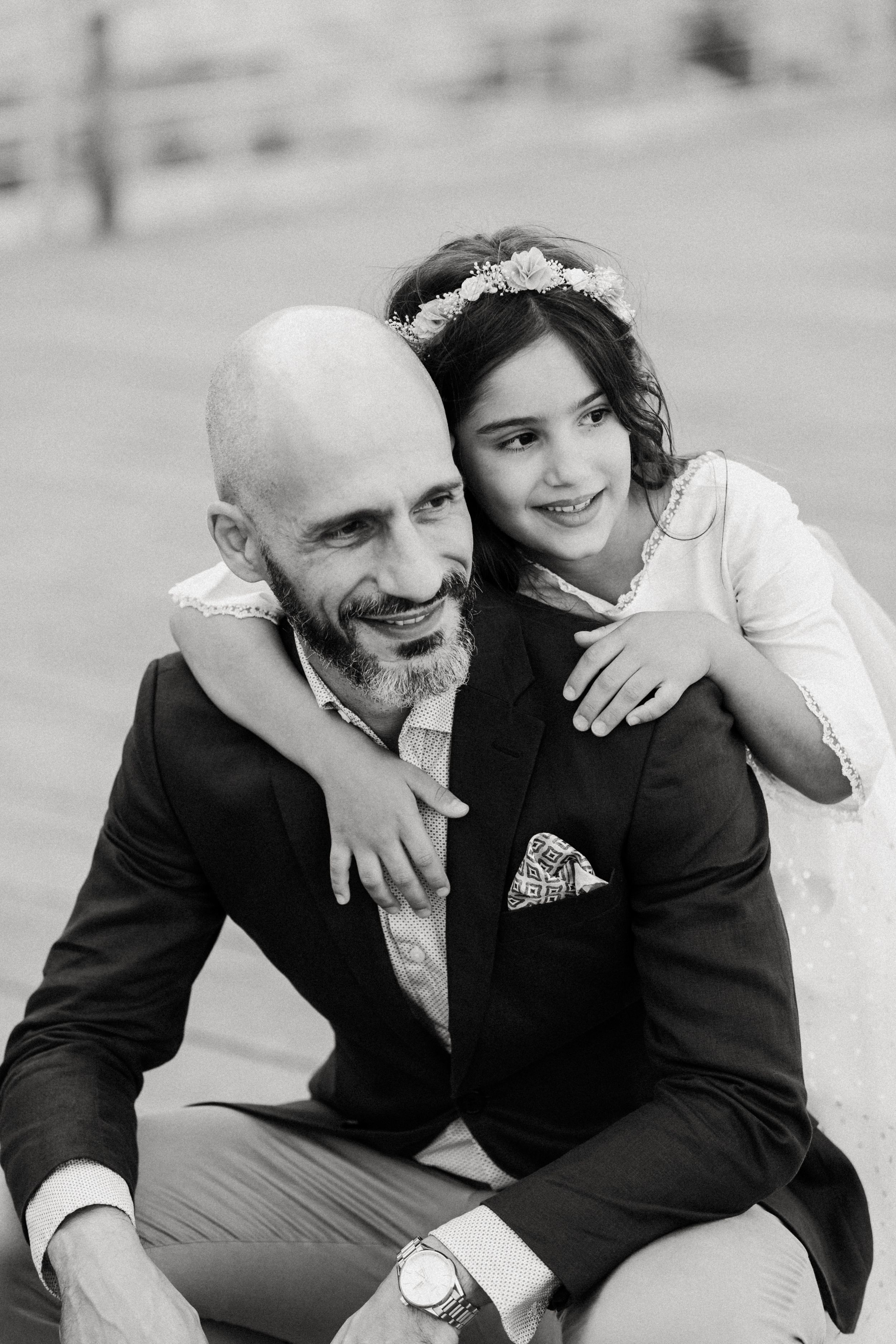 Black and white series showing tender moments between couple.