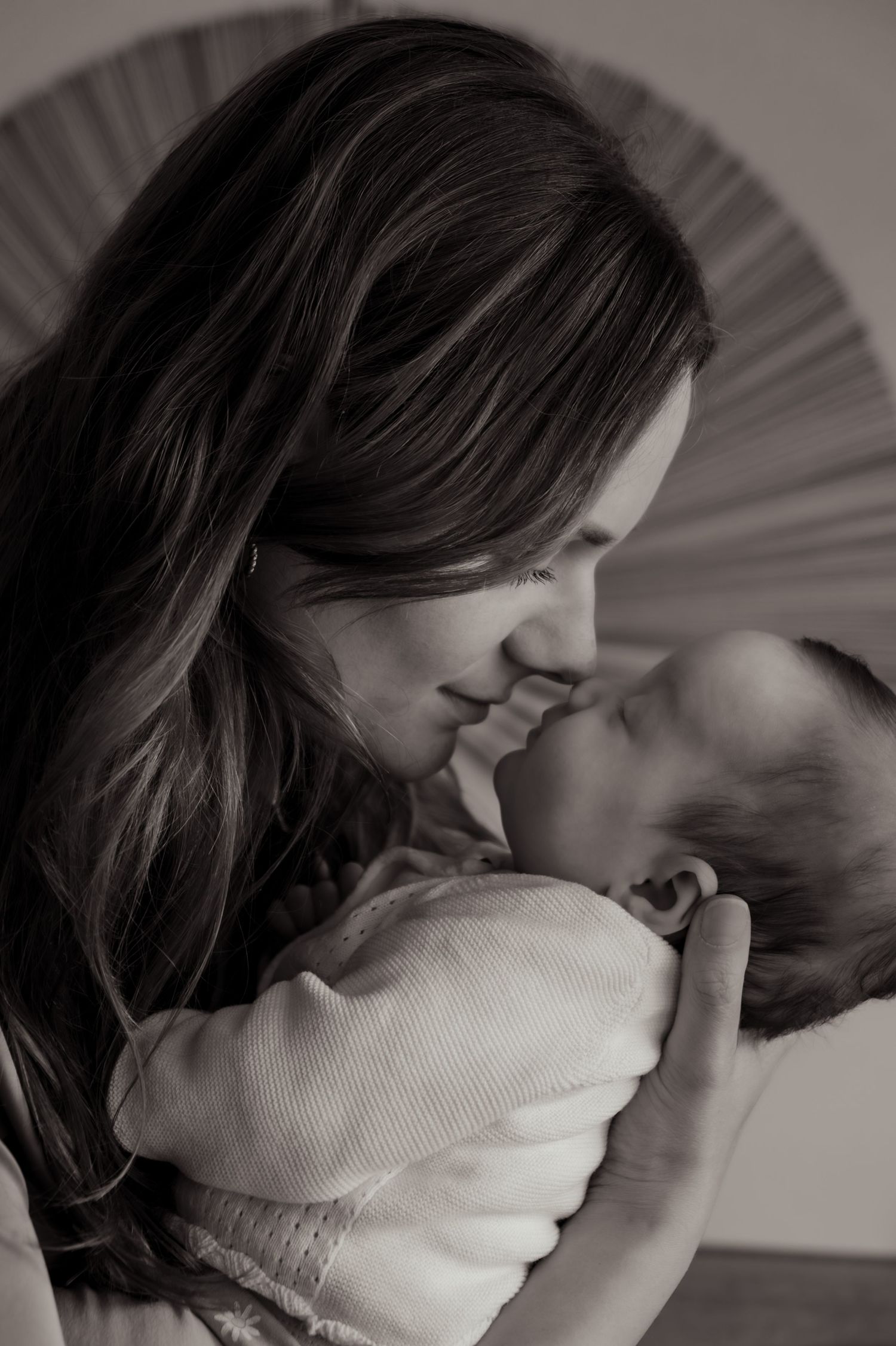 portretfoto van moeder en baby