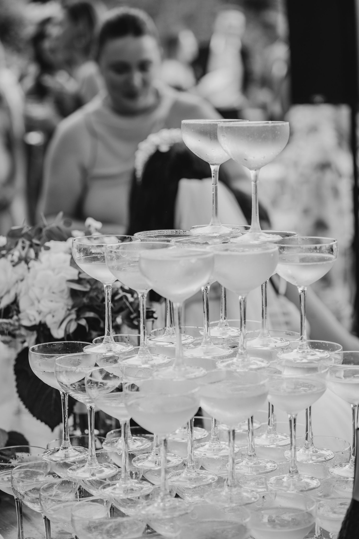 wedding champagne tower