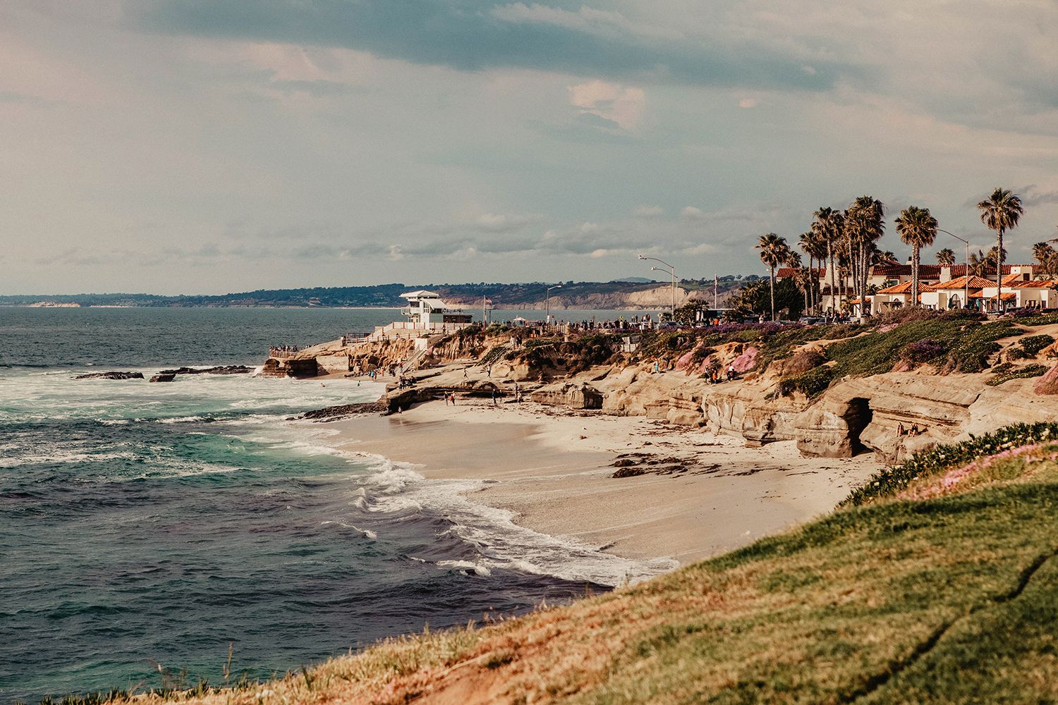 Reisfoto van de westkust van Amerika vlakbij San Diego, La Jolla Beach.
