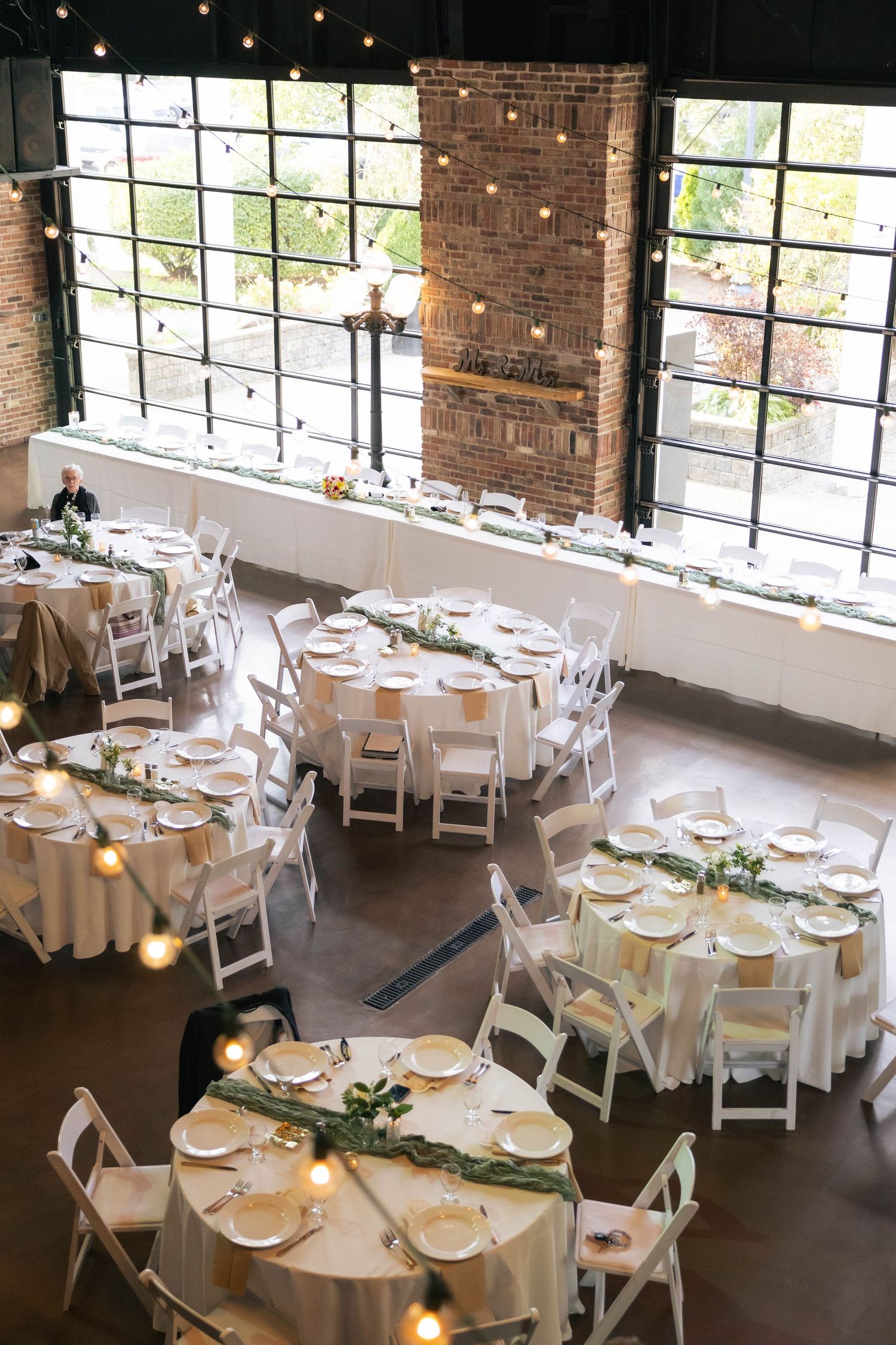 indoor barn reception detail photos in Frankfort, Illinois