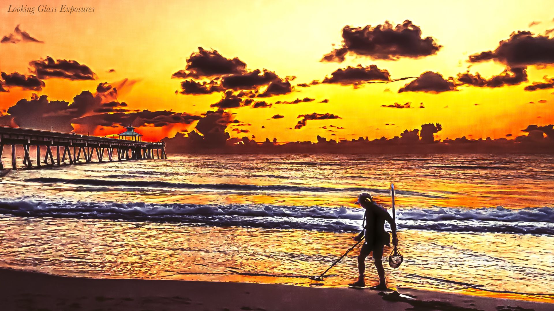 Soul Searching, is a Dreamscape depiction of landing on a gold mine of wealth, visioned as the sunrise, itself.
