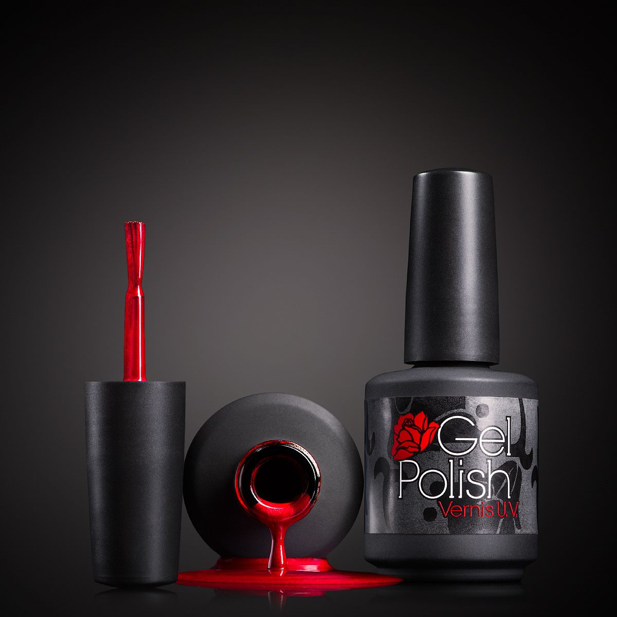 photo commerciale avec les bouteilles de Gel Polish de Rose Bella Distribution