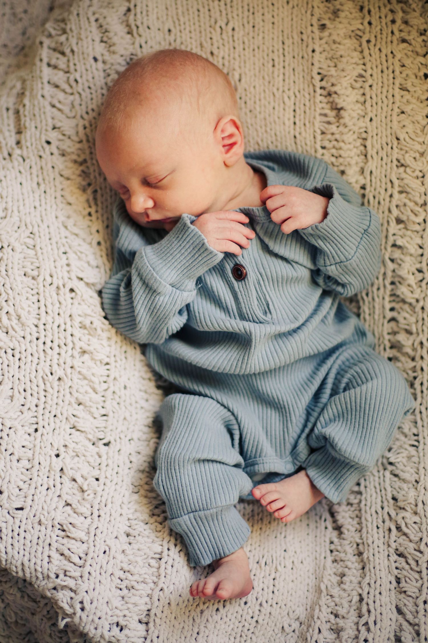 Relaxed in-home session with newborn and pup in The Village