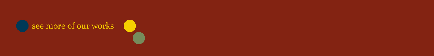 Minimalist red banner with text and colored dot details.