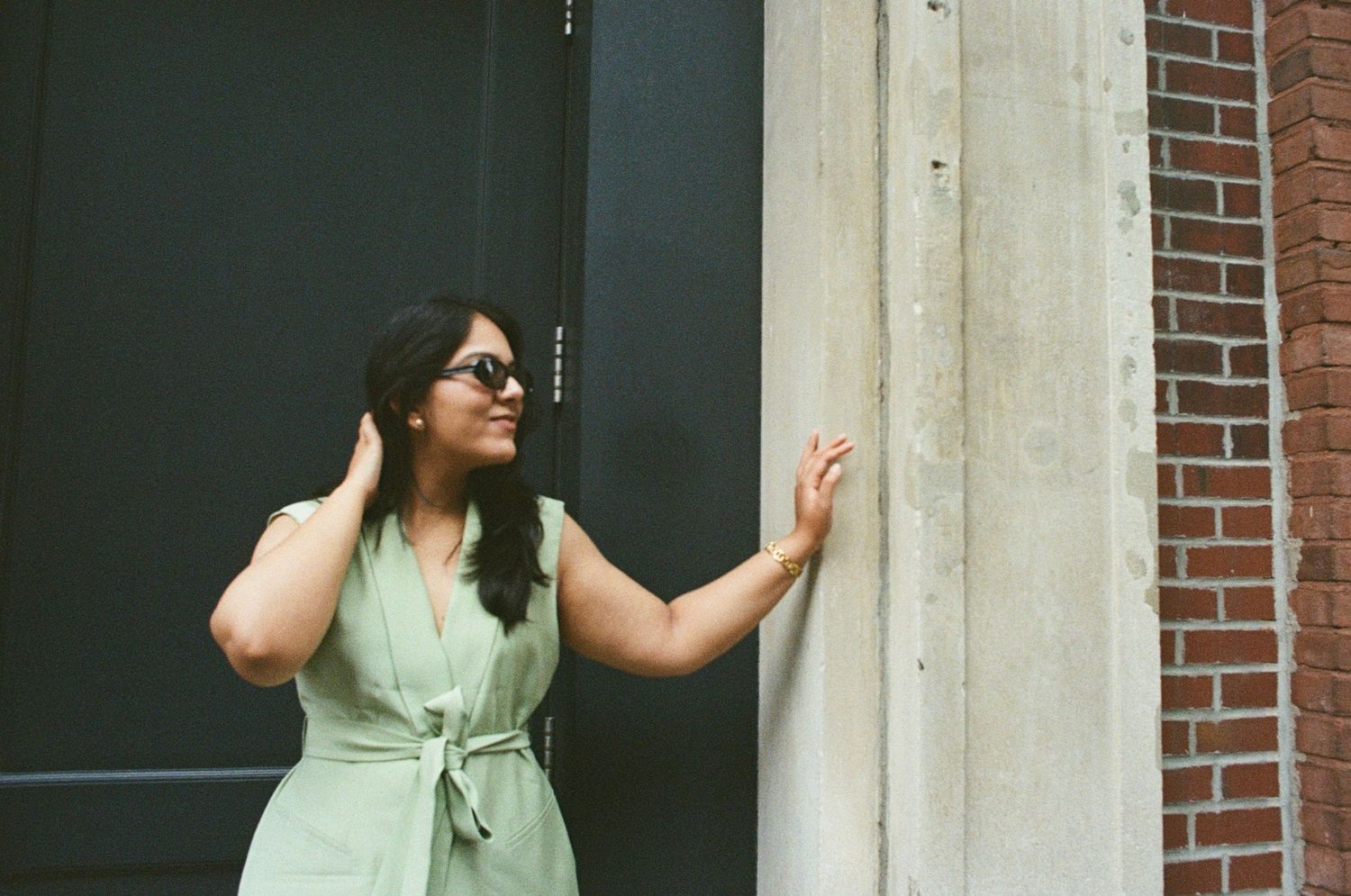 cinematic lifestyle photography on 35mm film with travel-inspired, romantic atmosphere in NYC