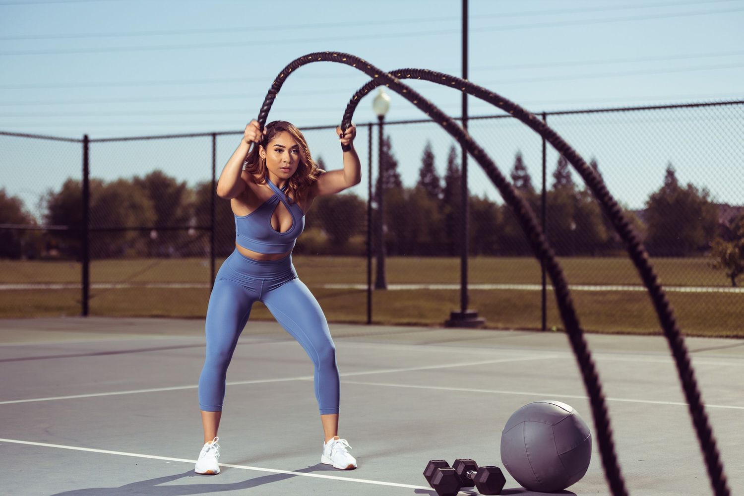 Battle ropes workout in Stockton California