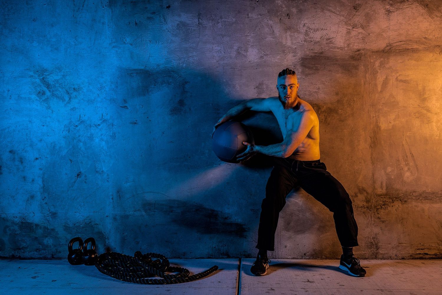 Medicine ball ab workout in Campbell California