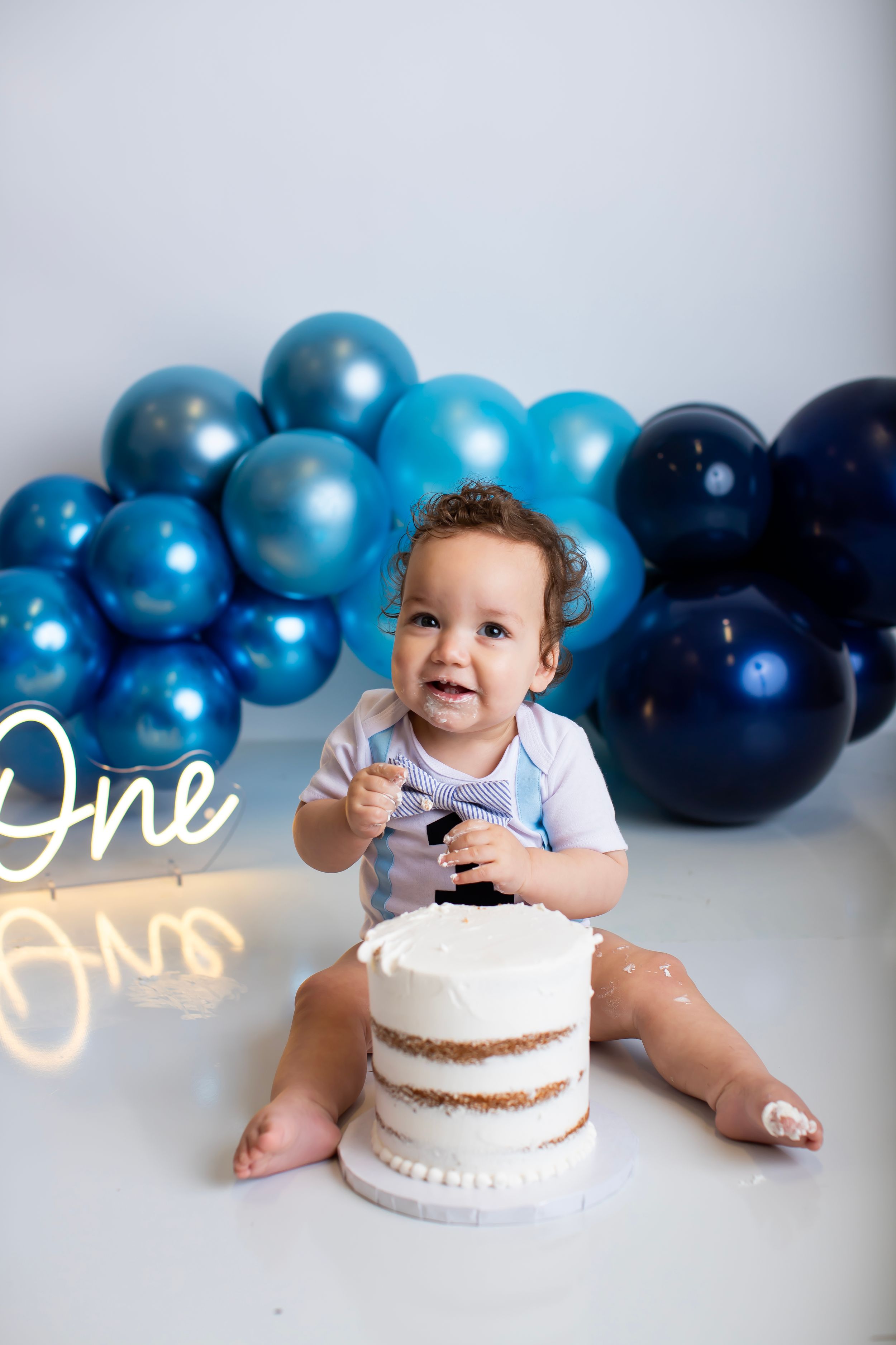 Happy Boy Cake Smash Session in Sussex County New Jersey Studio