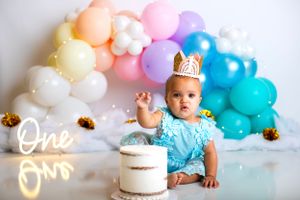 New Jersey Cake Smash Photographer Rainbow Cake Smash Session Girl Cake Smash Session Sussex County Photographer Studio