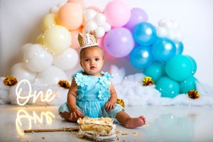 New Jersey Cake Smash Photographer Rainbow Cake Smash Session Girl Cake Smash Session Sussex County Photographer Studio
