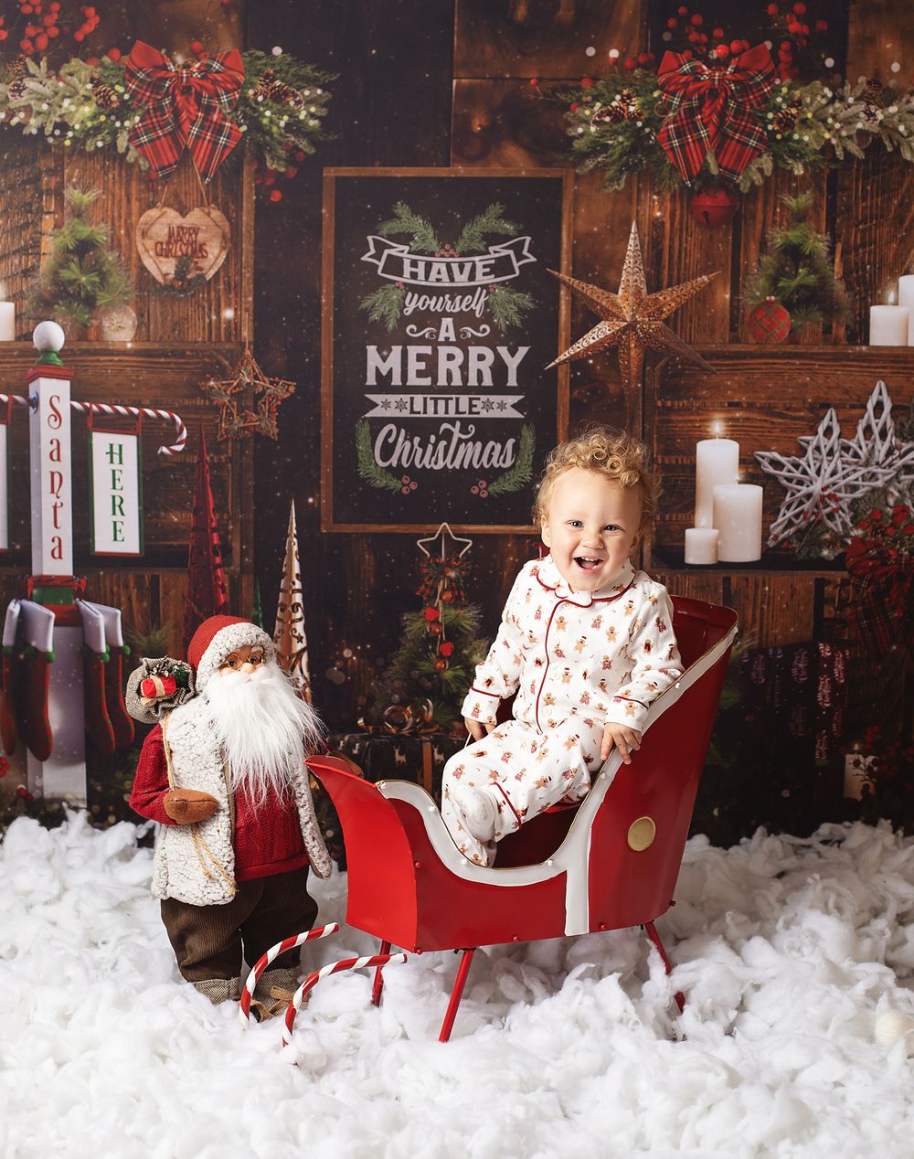 Family and baby Christmas mini session at Jo Cove Photography studio in Sidcup 2025