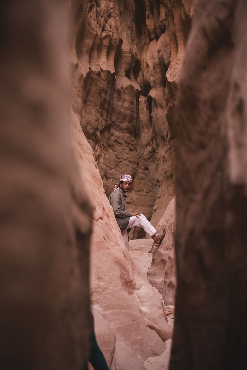 bedouin in canyon in Sinai