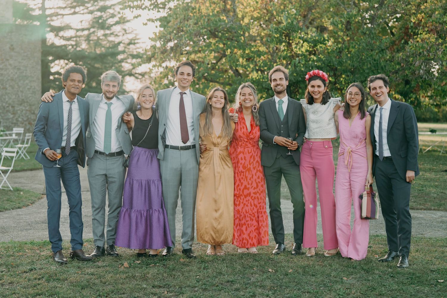 photo de groupe amis mariage cocktail
