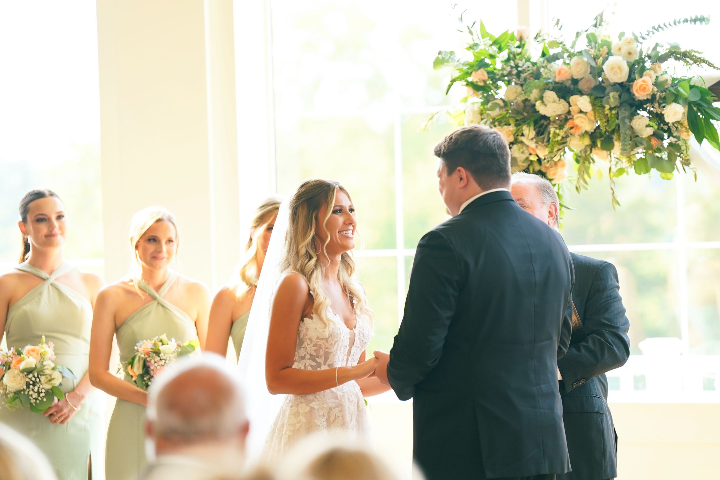 Bride and Groom Couple's portraits after the ceremony in Blue Ash Ohio wedding venue : Cincinnati Wedding Photographer